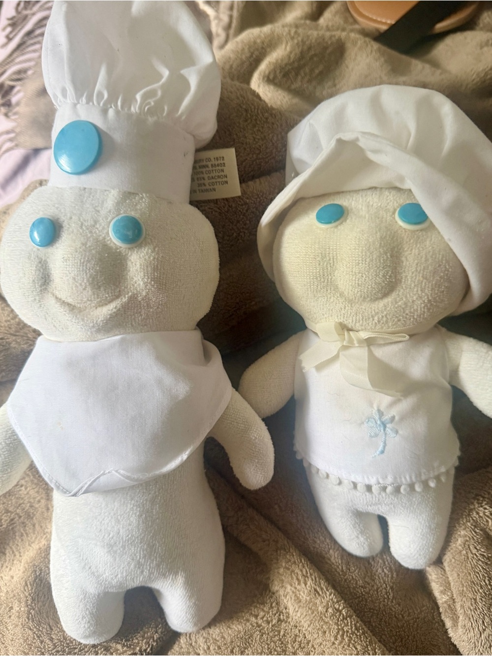 Vintage Plush Pillsbury Chef Doll Set for Kids - White with Blue Accents
